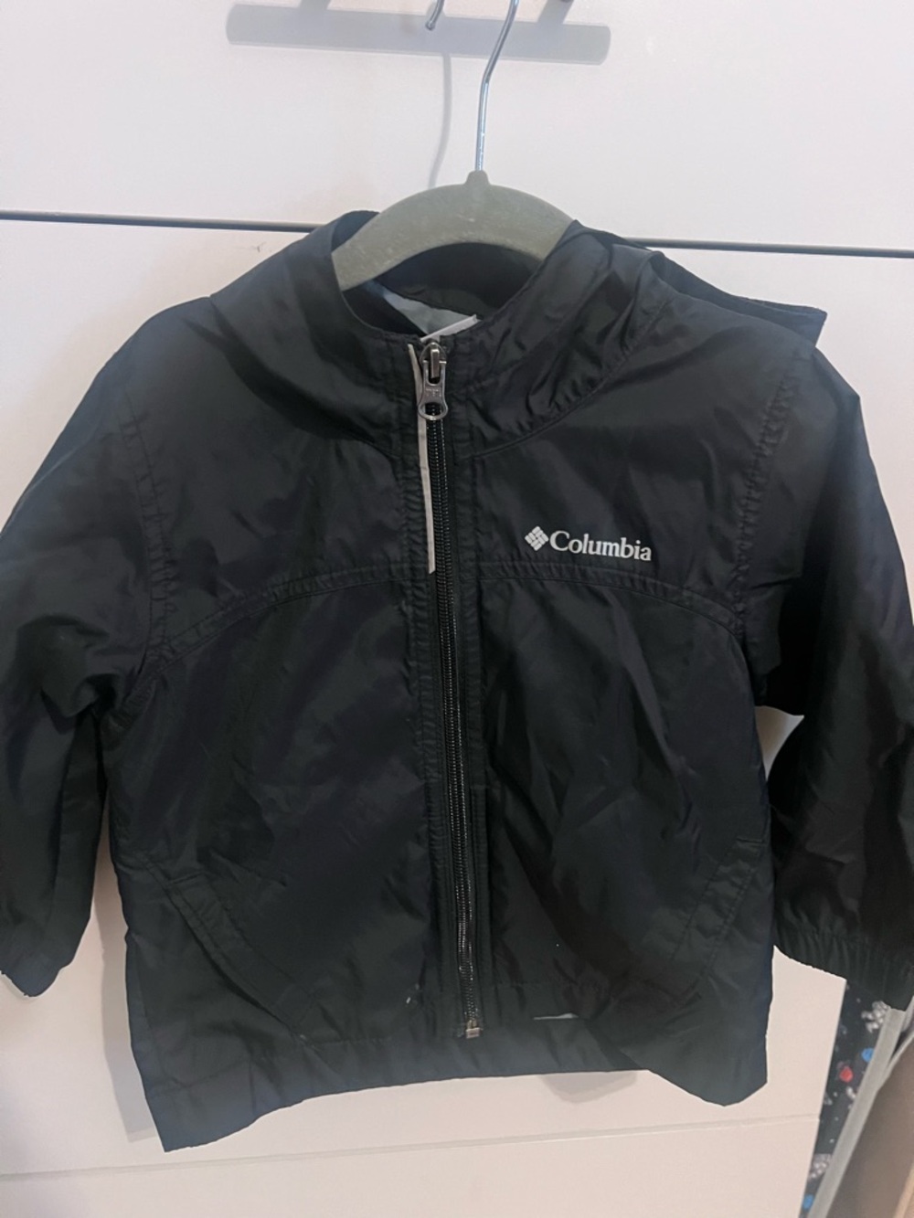 Columbia Black Hooded Windbreaker Jacket